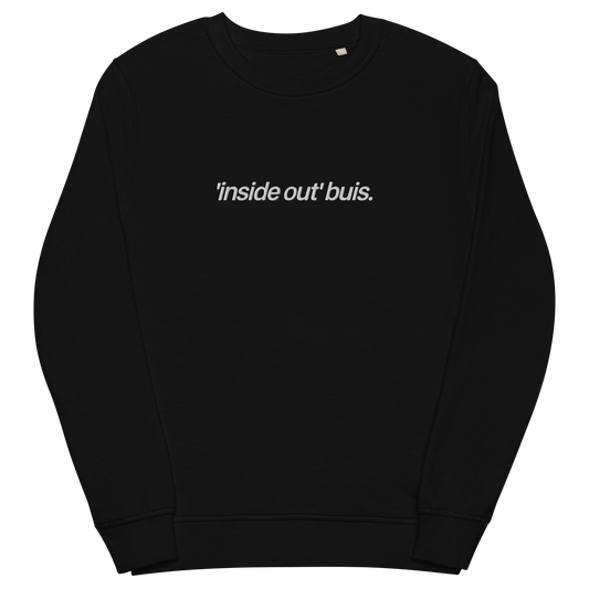 inside out buis embroidered crewneck